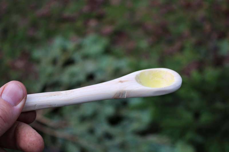 En flot ske, som det lykkedes en af deltagerne at få lavet. Ganske imponerende.