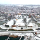 Vordingborg Castle, Slot, Slotsruinen, Voldgraven pakket i sne og snevejr