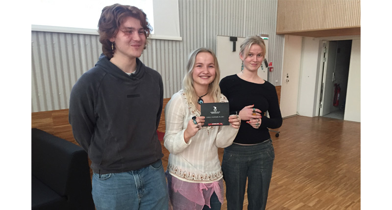 Andrea, Bastian og Vigga fra Vordingborg Gymnasium