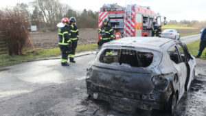 Brand i bil ved Vordingborg