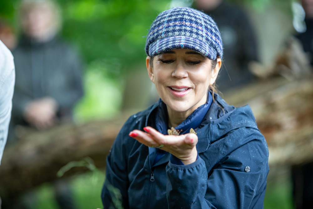 H. M. Dronningen på projektområdet i Knudsskov på Knudshoved Odde Sydsjælland