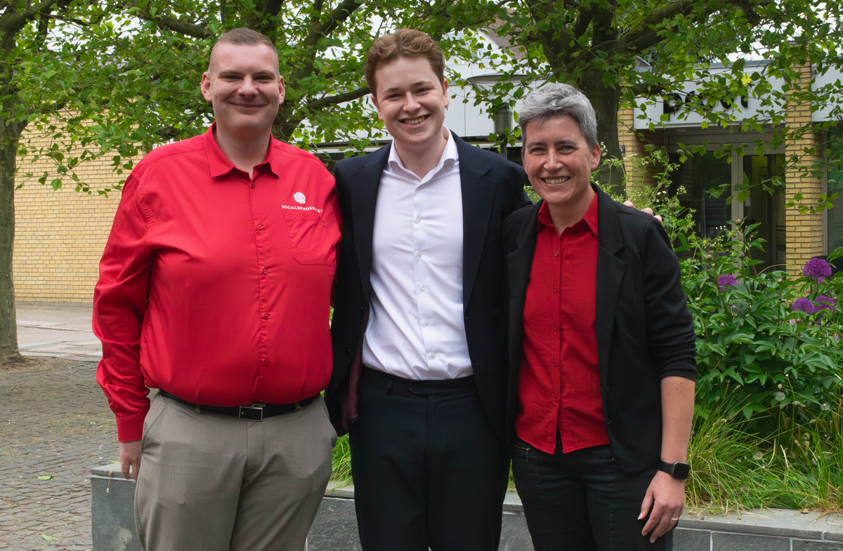 Socialdemokratiet Vordingborg. Her er det Rasmus Oxfeldt, Alban og Brit Skovgaard